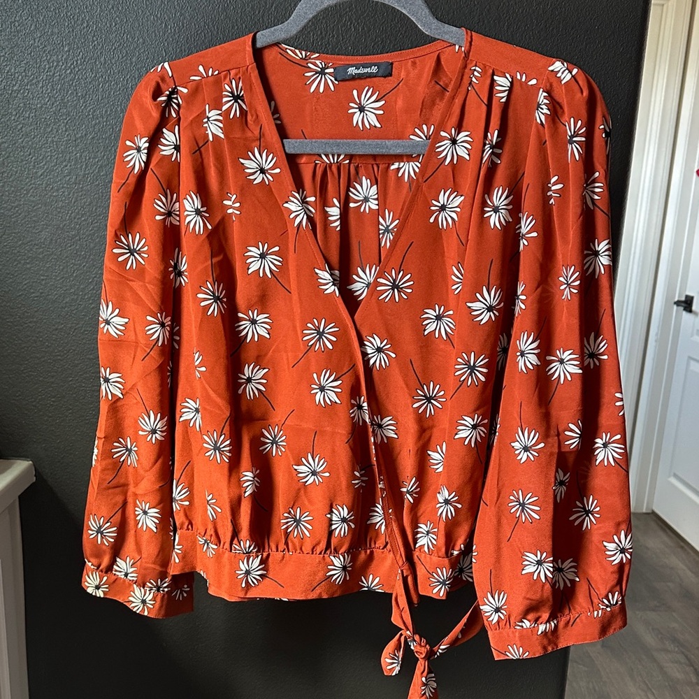 Madewell Rust Floral Blouse